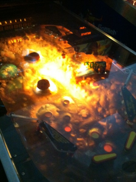 The Orbitor 1 Pinball Machine with a faux 3D playing surface is described by pinball experts as “is one of the strangest – and most minimal – games around.”